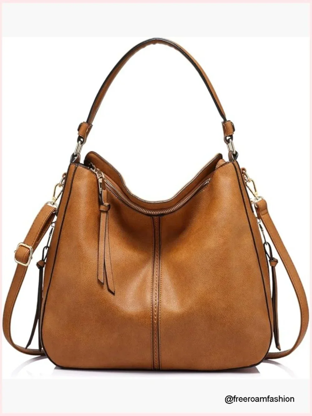 Vintage Hobo Crossbody Bag Faux Leather Large Shoulder Tote Purse